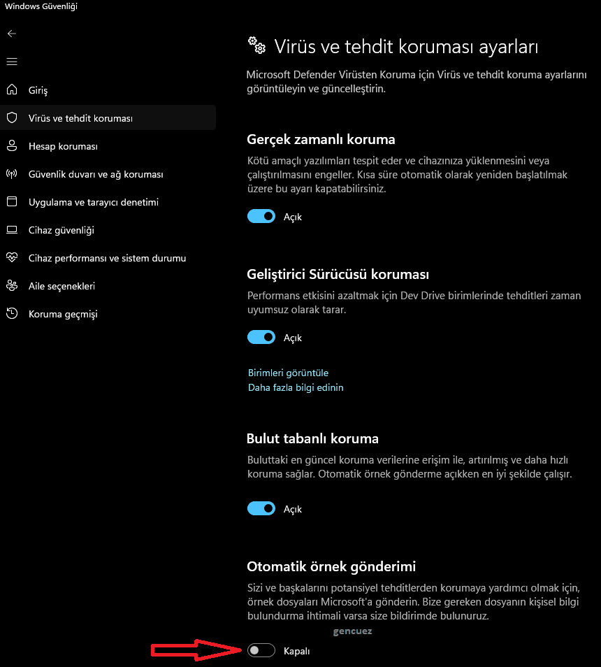 Windows Güvenliği - Virüs Koruması